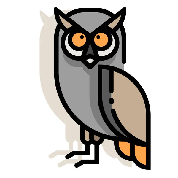 Owl Linecolor illustration — Stock vektor