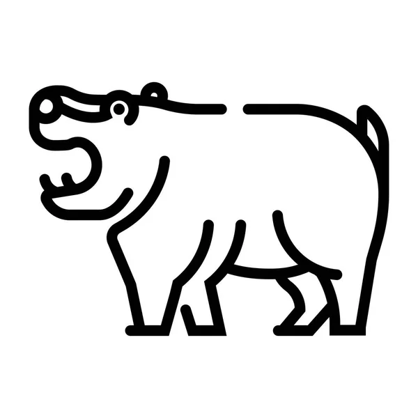 Illustration de ligne Hippopotame — Image vectorielle