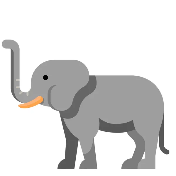 Olifant vlakke afbeelding — Stockvector