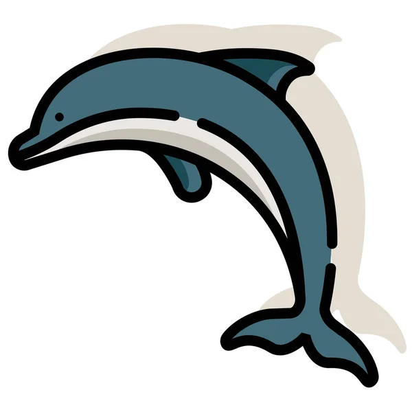 Illustration Dolphin LineColor — Image vectorielle