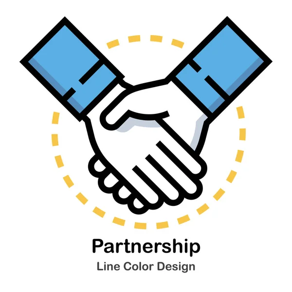 Partnership Line Color Icon — Stock Vector