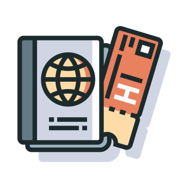 Biniş kartı çizgi renk simgesi