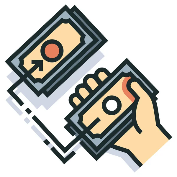 Money exchange Line Color Icon — Stock Vector