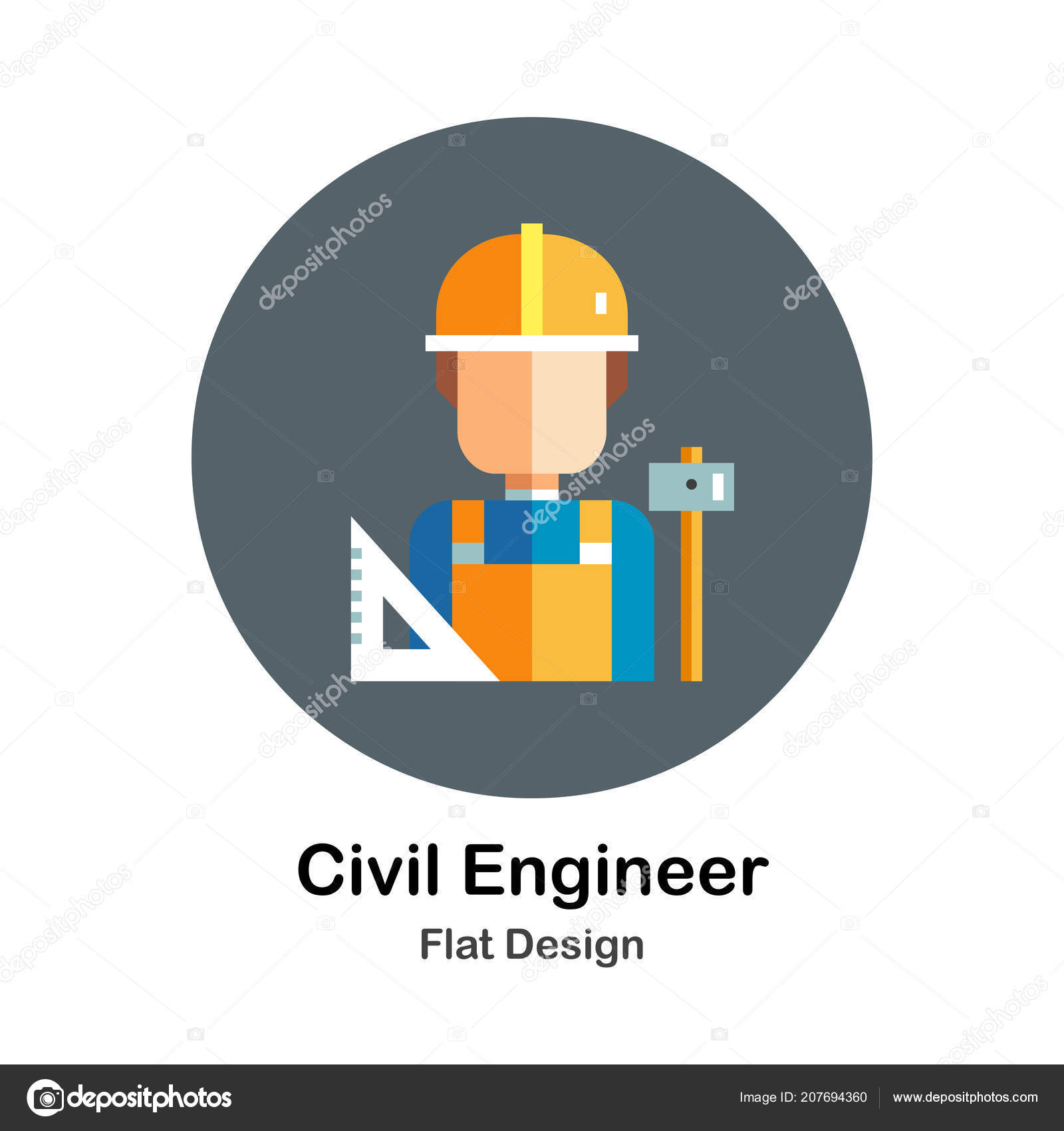 Helmet Civil Engineer Helmet Logo