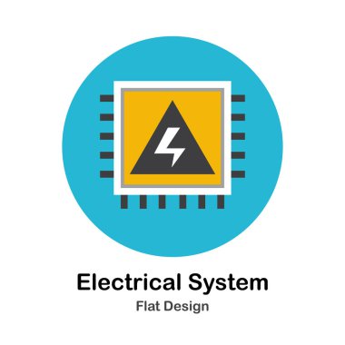 Elektrik sistemi düz simgesi