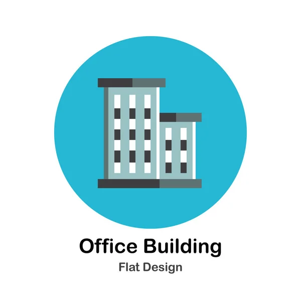 Edificio de oficinas Icono plano — Vector de stock