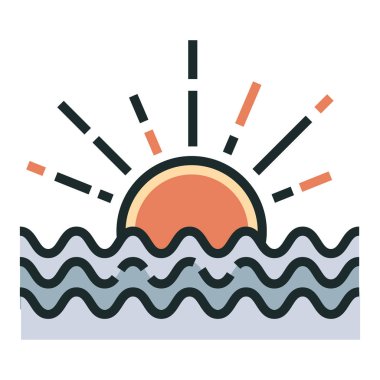 Sunrise çizgi renk simgesi