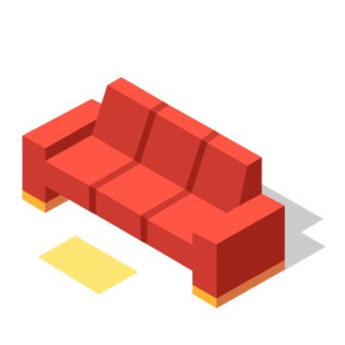 İzometrik çizimde kanepe