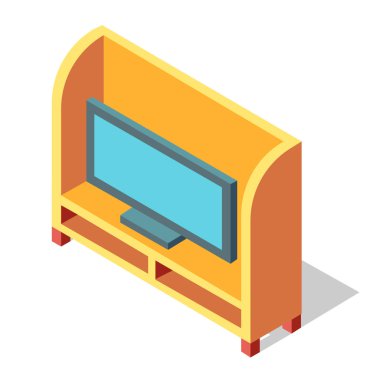 Televizyon kabine izometrik çizimde
