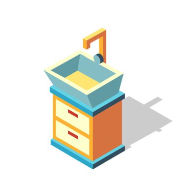 Banyoya izometrik çizimde