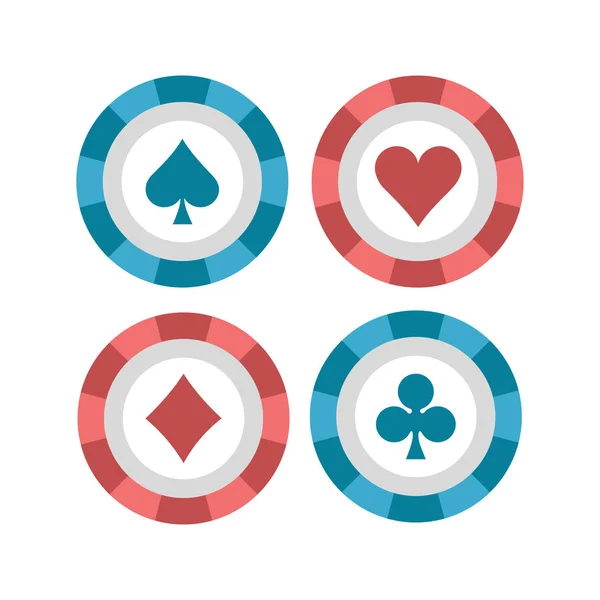 Poker fiş düz illüstrasyon