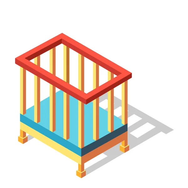 Cama infantil Ilustración isométrica — Vector de stock