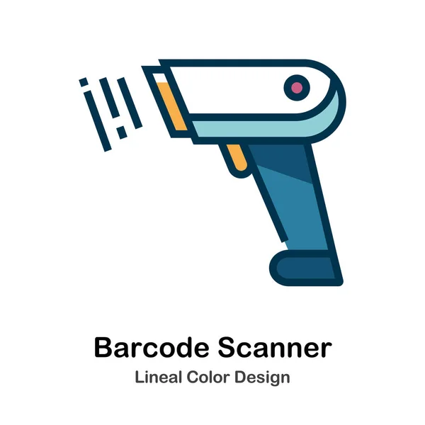 Barcode Lineal Color Icon — Stock Vector