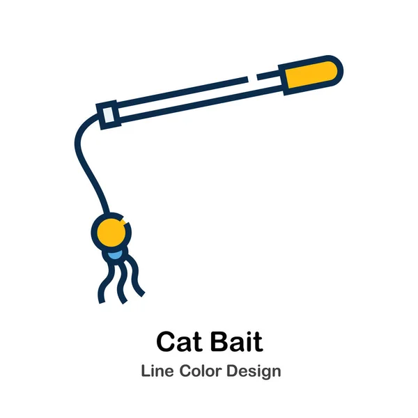 Pictogram van de kleur van de lijn van kat aas — Stockvector