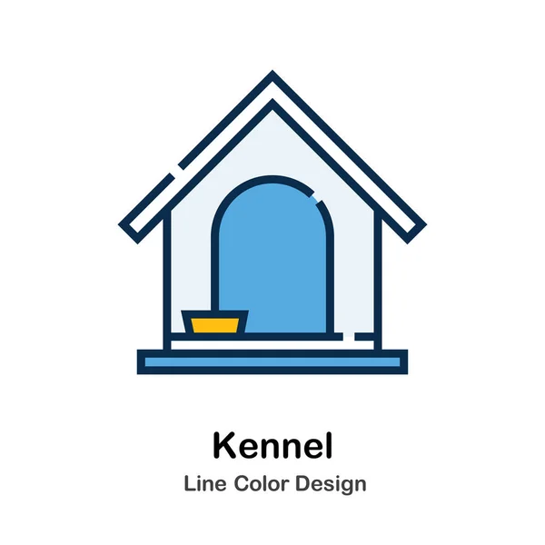 Kennel Line Icono de color — Vector de stock