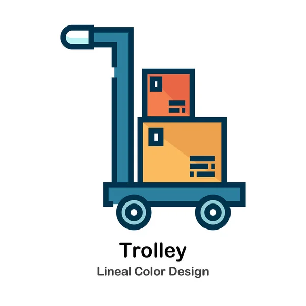 Ikona kolor Lineal wózek — Wektor stockowy