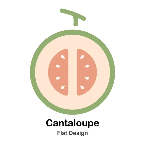 Cantaloupe Apartamento Icono — Archivo Imágenes Vectoriales