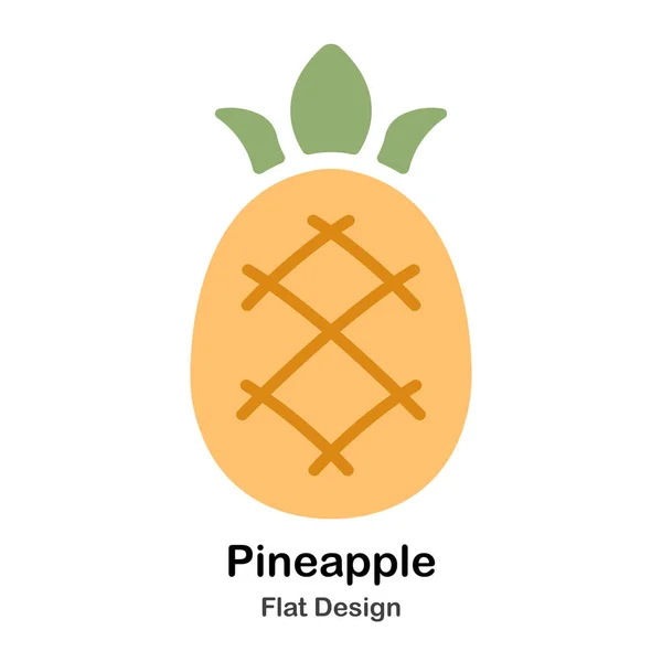 Pineapple Flat Icon — Stock Vector