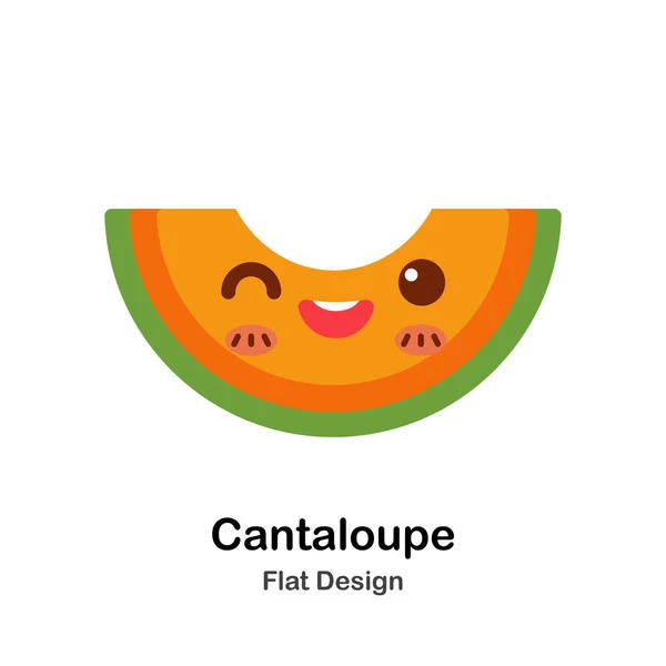 Cantaloupe Apartamento Icono — Archivo Imágenes Vectoriales