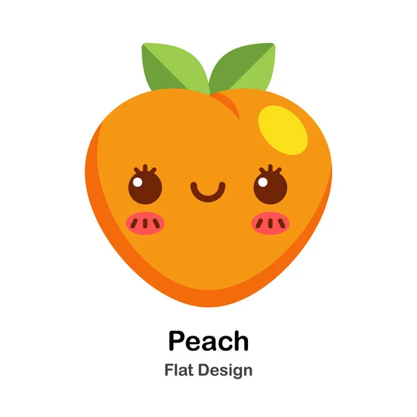 Peach Flat Icon — Stock Vector