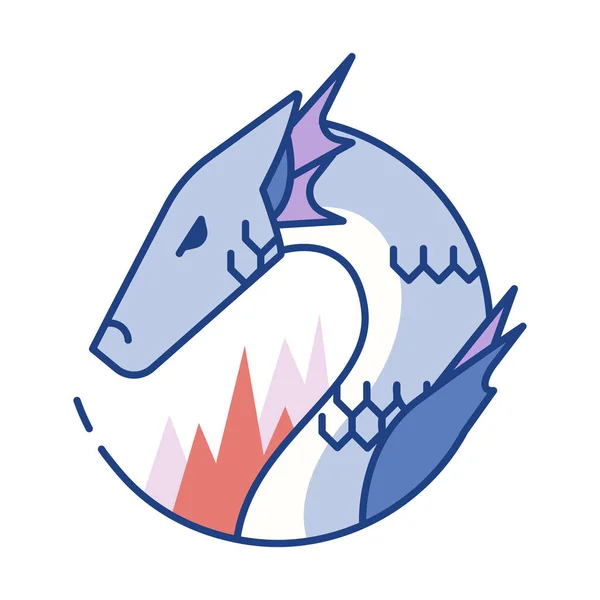 Dragon Line Color Icon — Stock Vector