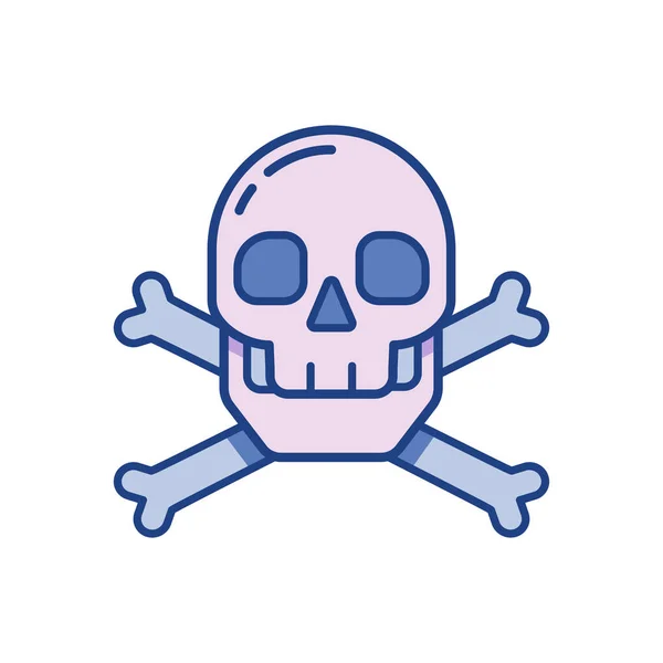 Skull Line Color Icon — Stock Vector