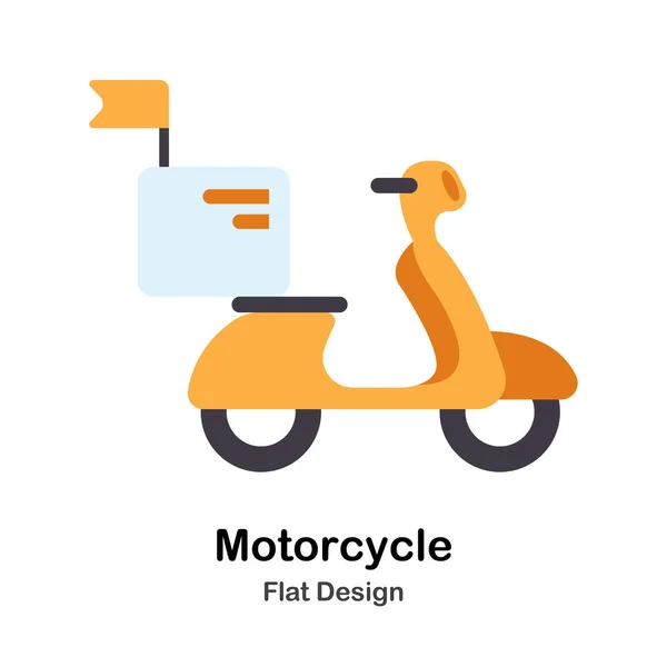 Motorfiets platte pictogram — Stockvector