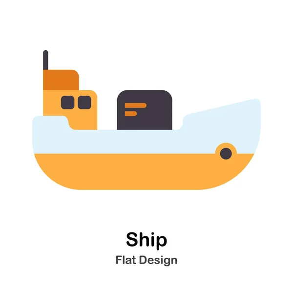 Platte pictogram van het schip — Stockvector