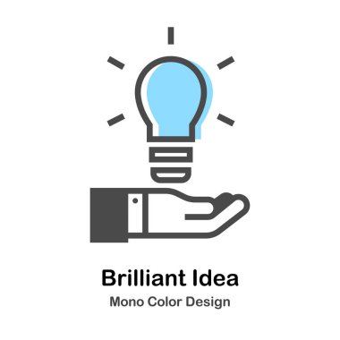 Parlak fikir Mono renk illüstrasyon