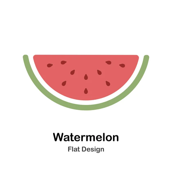 Wassermelone flach Symbol — Stockvektor