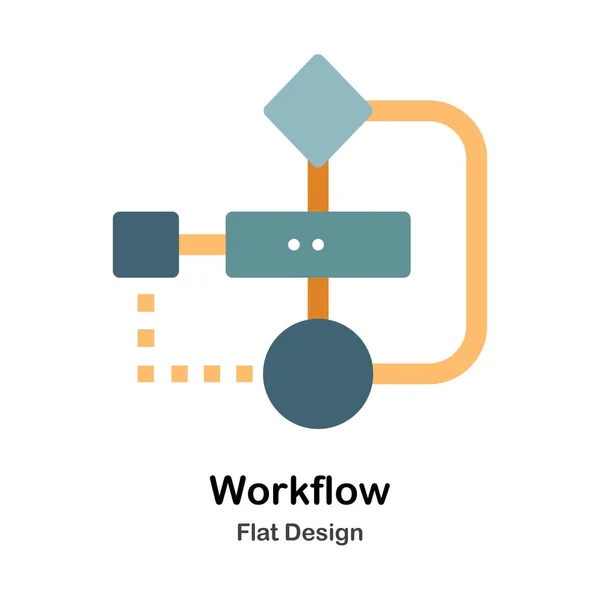 Icono plano de flujo de trabajo — Archivo Imágenes Vectoriales