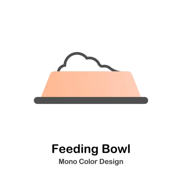 Voeding kom Mono kleur pictogram — Stockvector