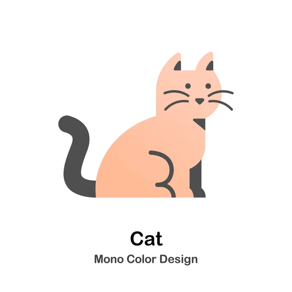 Cat Mono Kolor ikony — Wektor stockowy