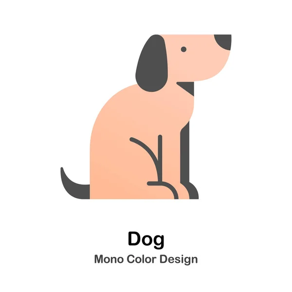Hund einfarbig Symbol — Stockvektor