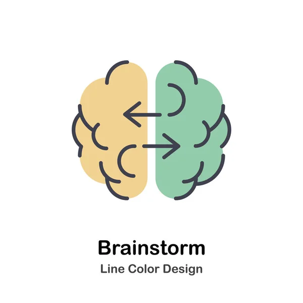 Brainstormen pictogram Lineal kleur — Stockvector
