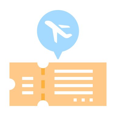 Uçuş bilet düz illüstrasyon