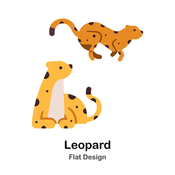 Leopard Flat Icon — Stock Vector