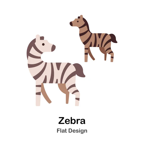 Zebra Flat Icon — Stock Vector