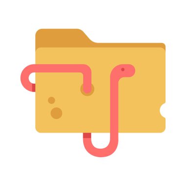 Virüslü klasör düz illüstrasyon