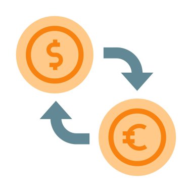 Döviz Alım Satım düz illüstrasyon