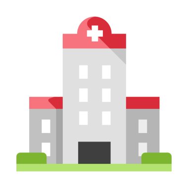 Hastane düz illüstrasyon