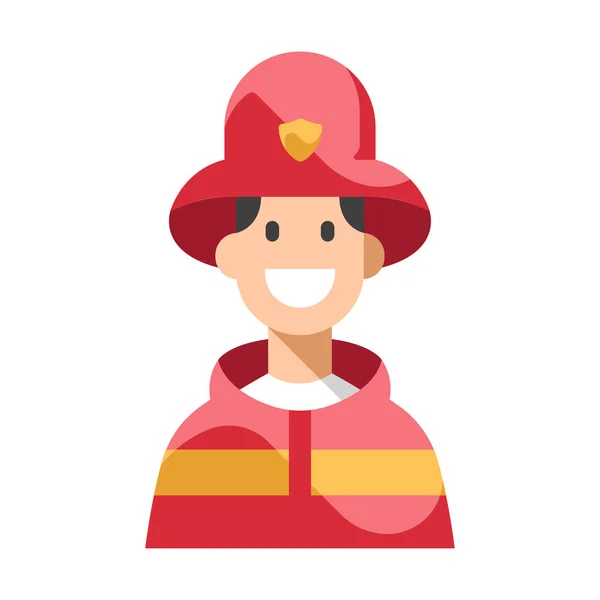 Firefighter flat illustration — Stock Vector