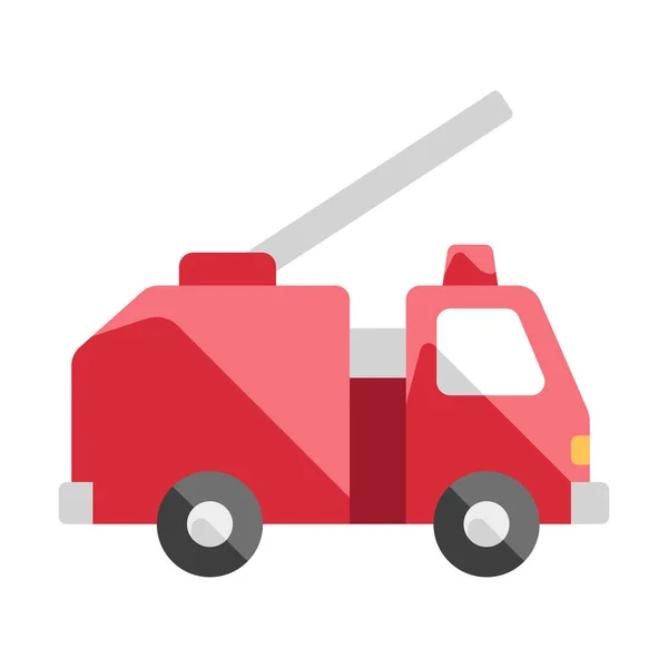 Ilustração plana do caminhão de bombeiros — Vetor de Stock