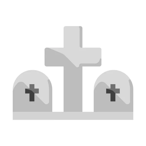 Cemitério ilustração plana — Vetor de Stock