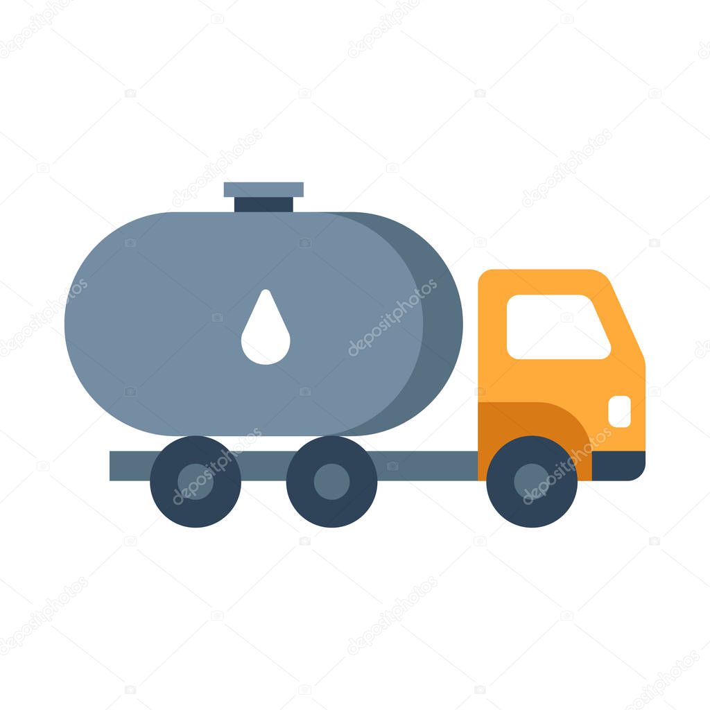 Fuel truck flat illustration