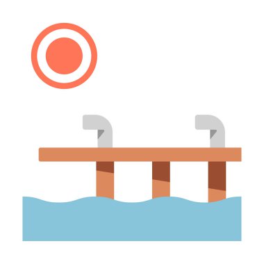 Dock düz illüstrasyon