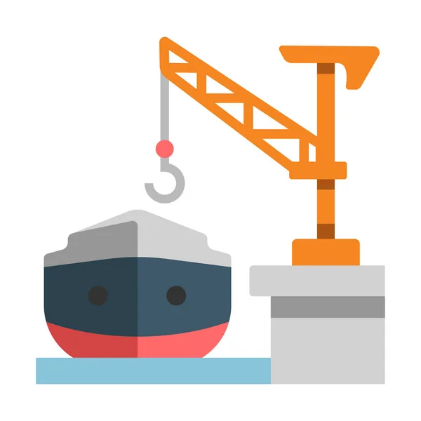 Illustration plate du chantier naval — Image vectorielle