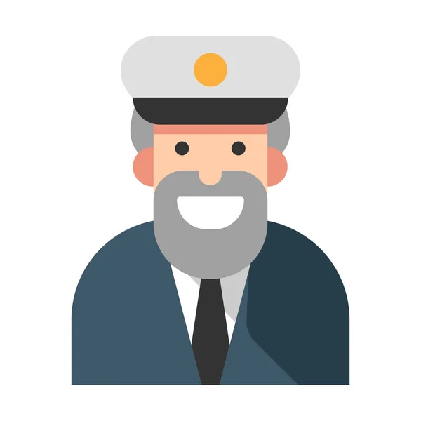 Captain flat illustration — Stock Vector