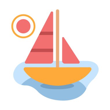 Yelkenli düz illüstrasyon