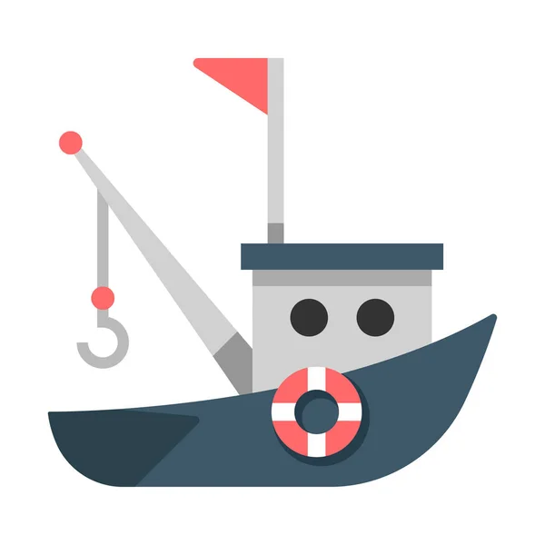 Płaskie ilustracja łódź — Wektor stockowy